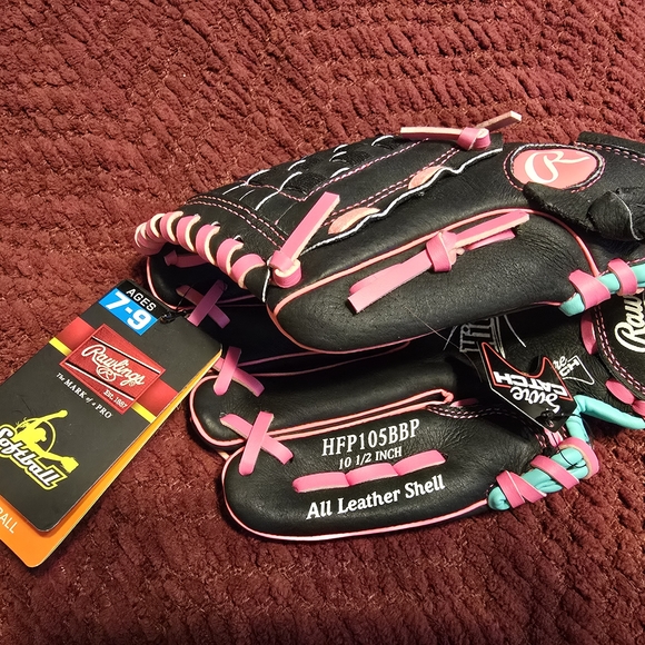 Rawlings Black and Pink Youth Baseball Glove